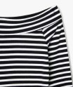 Tee-shirt manches longues avec col Bardot coupe courte femme